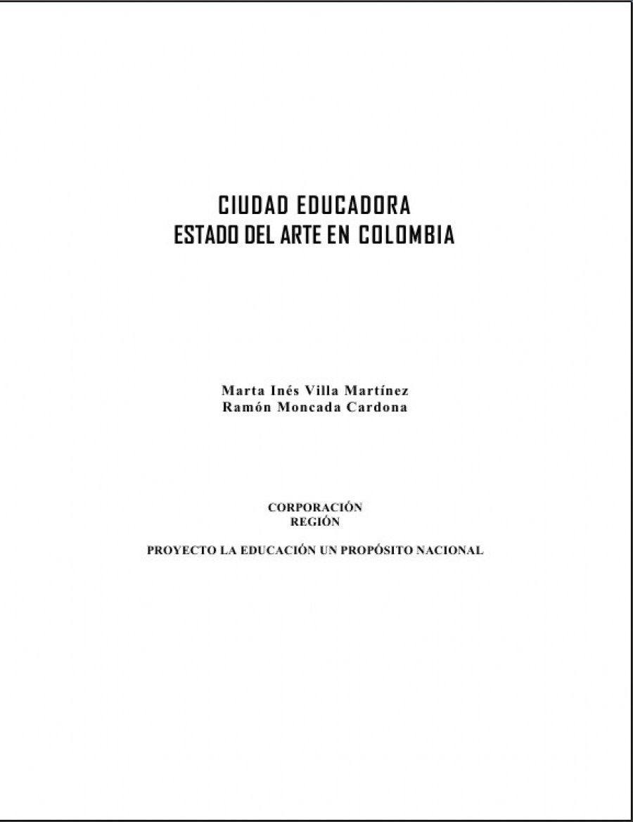 Ciudad educadora: estado del arte en Colombia - 1998