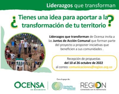 El proyecto Liderazgos que transforman abre convocatoria para presentar iniciativas comunitarias