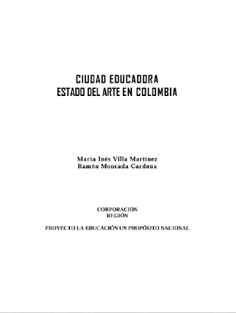 Corporación Región - Ciudad educadora estado del arte en Colombia